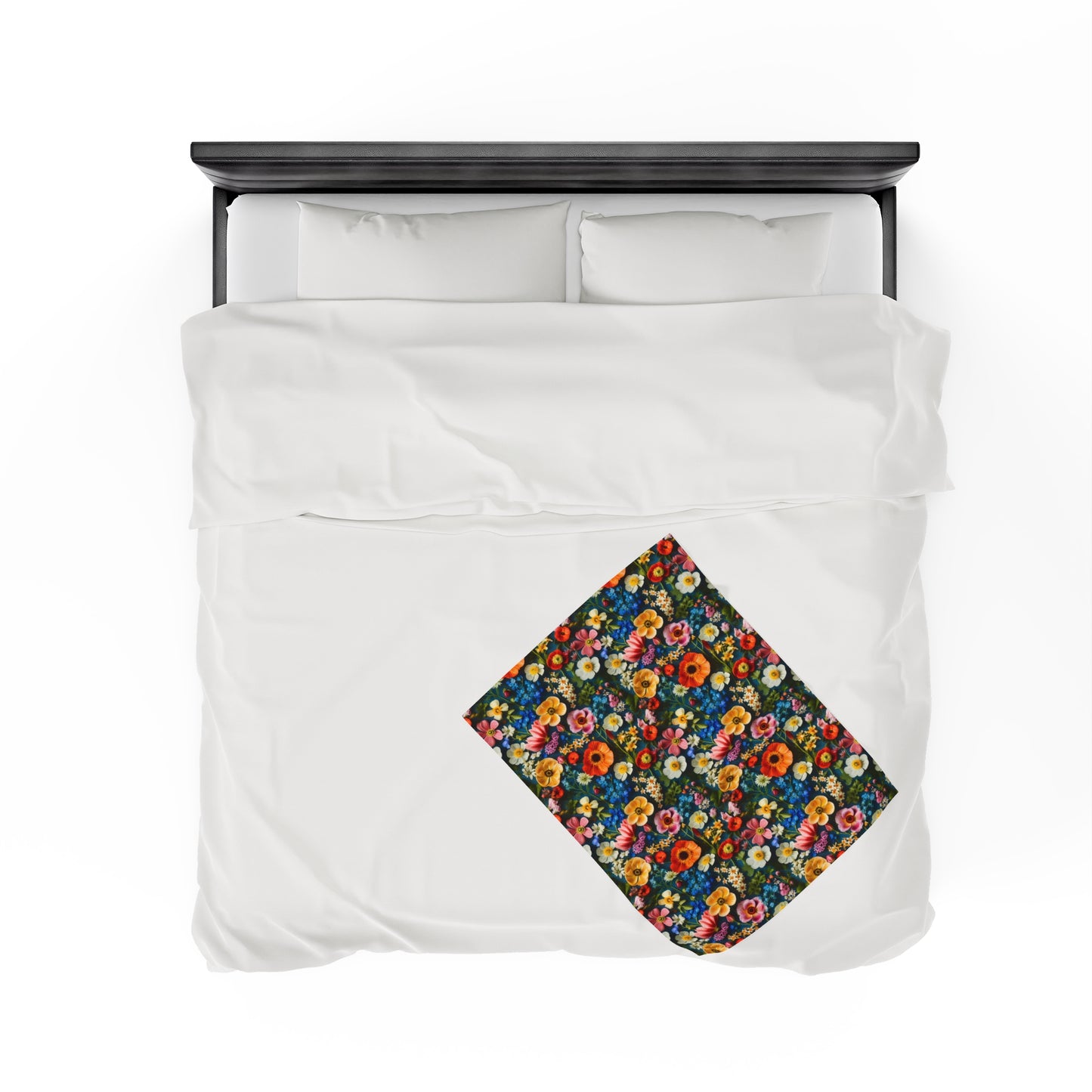Velveteen Plush Blanket | Boho Floral Throw Blanket from The Curated Goose