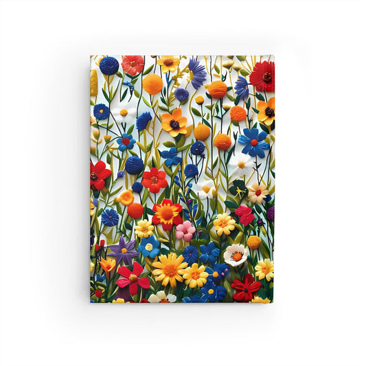 Custom Name Cottagecore Journal | Personalized Colorful Flowers Diary | Custom Floral Hardcover Notebook