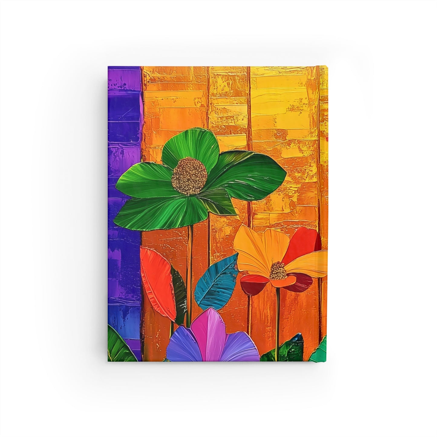 Personalized Name Abstract Flowers Journal – Customizable Colorful Flowers Notebook Gift
