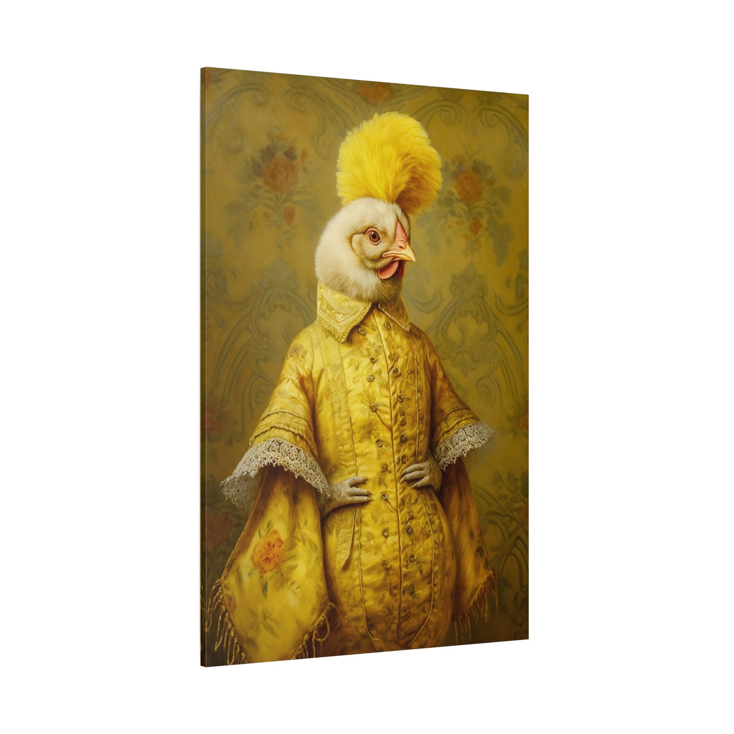 Renaissance Hen Gallery Wrapped Canvas | Victorian Chicken Portrait