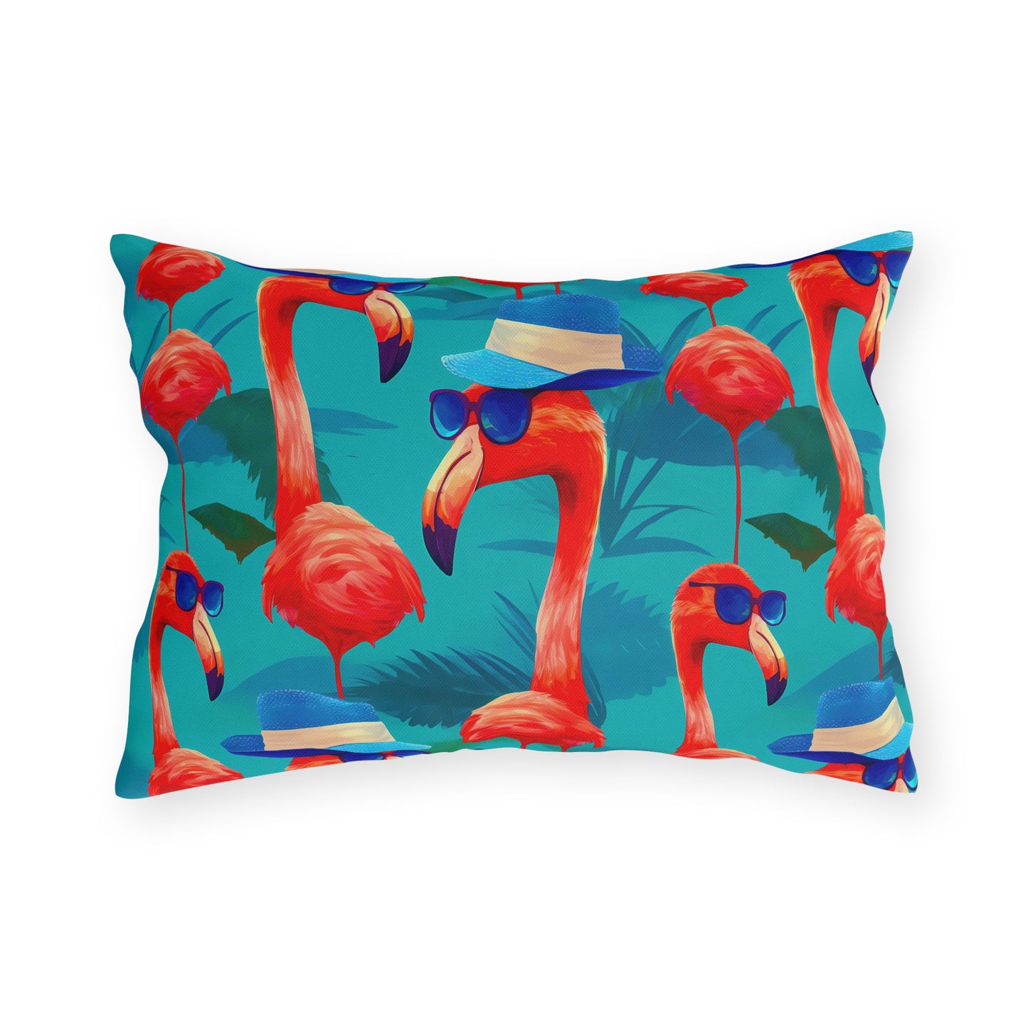 Durable Outdoor Pillow | Funny Pink Flamingos Throw Pillow