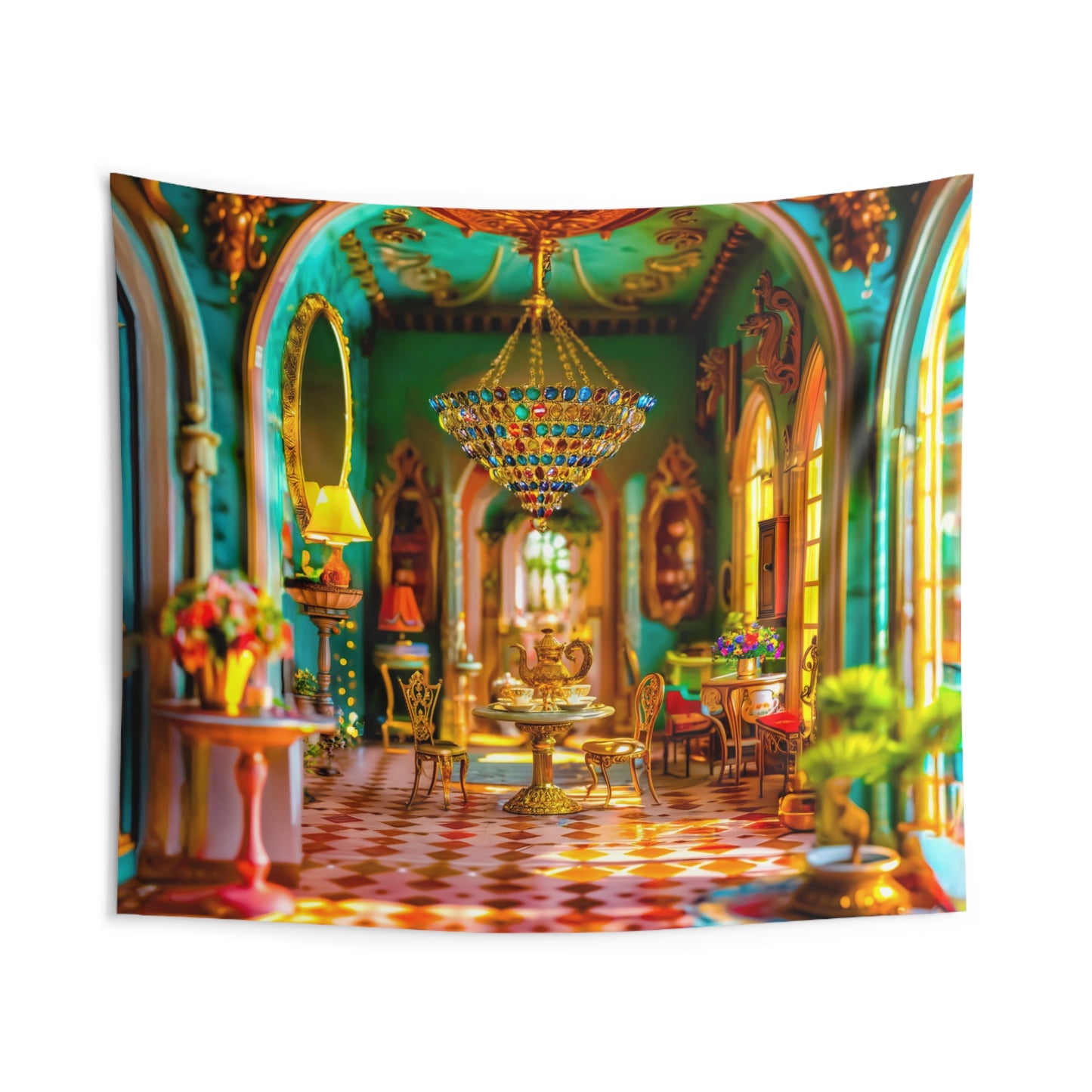 Castle Tapestry for Kids Instant Wall Mural | Large Playroom m Decor