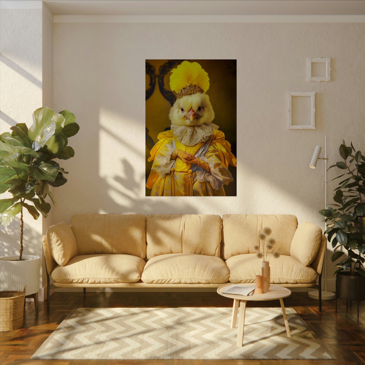 A Royal Chicken Portrait: Renaissance Animal Art on Watercolor Paper from The Curated Goose