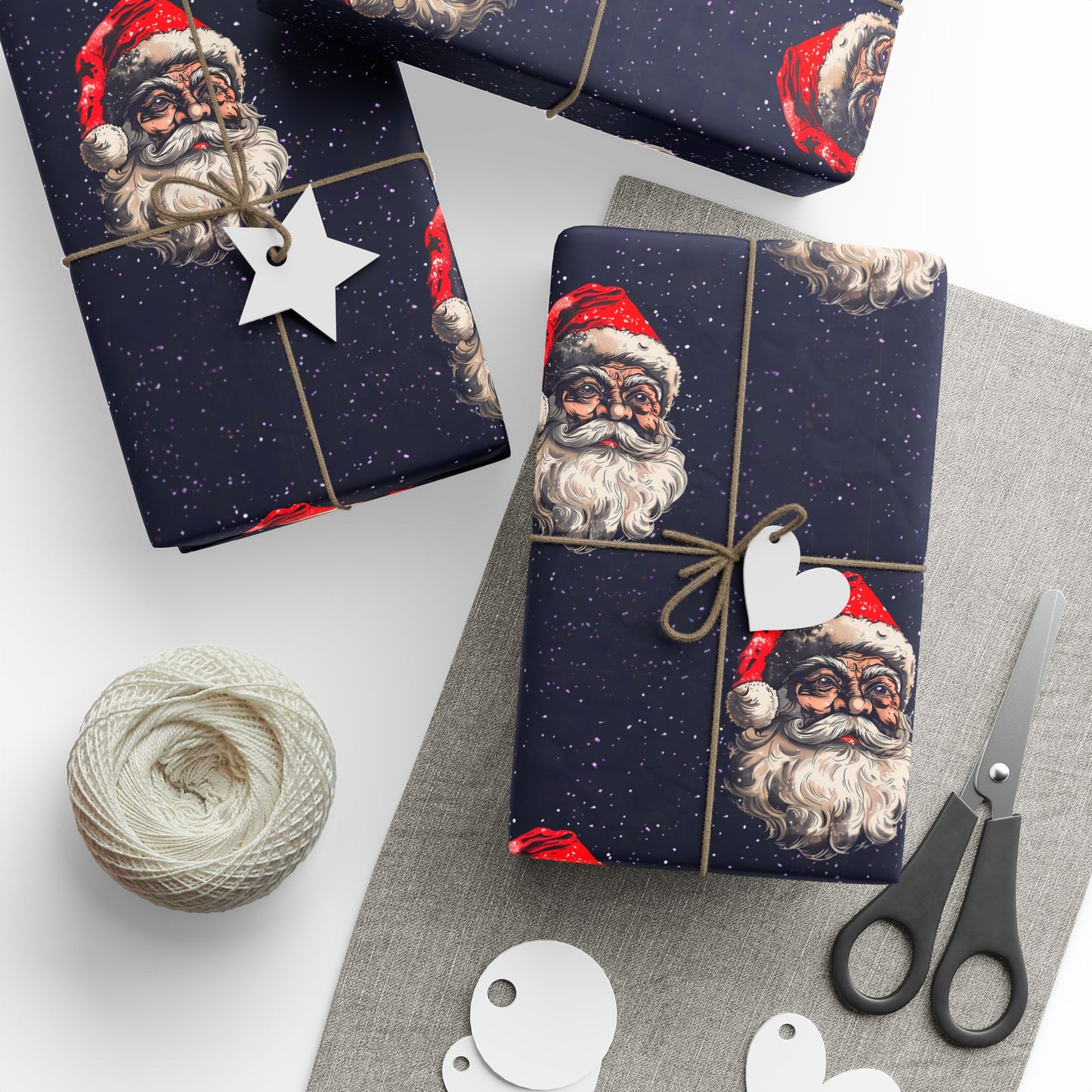 Classic Santa Claus Wrapping Paper Rolls – Festive Holiday Gift Wrap with Vintage Charm