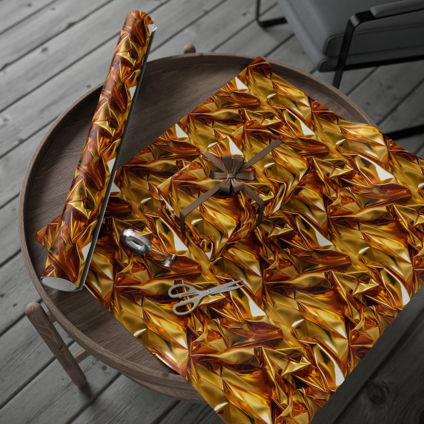 Beautiful Gold Crinkled Wrapping Paper Rolls
