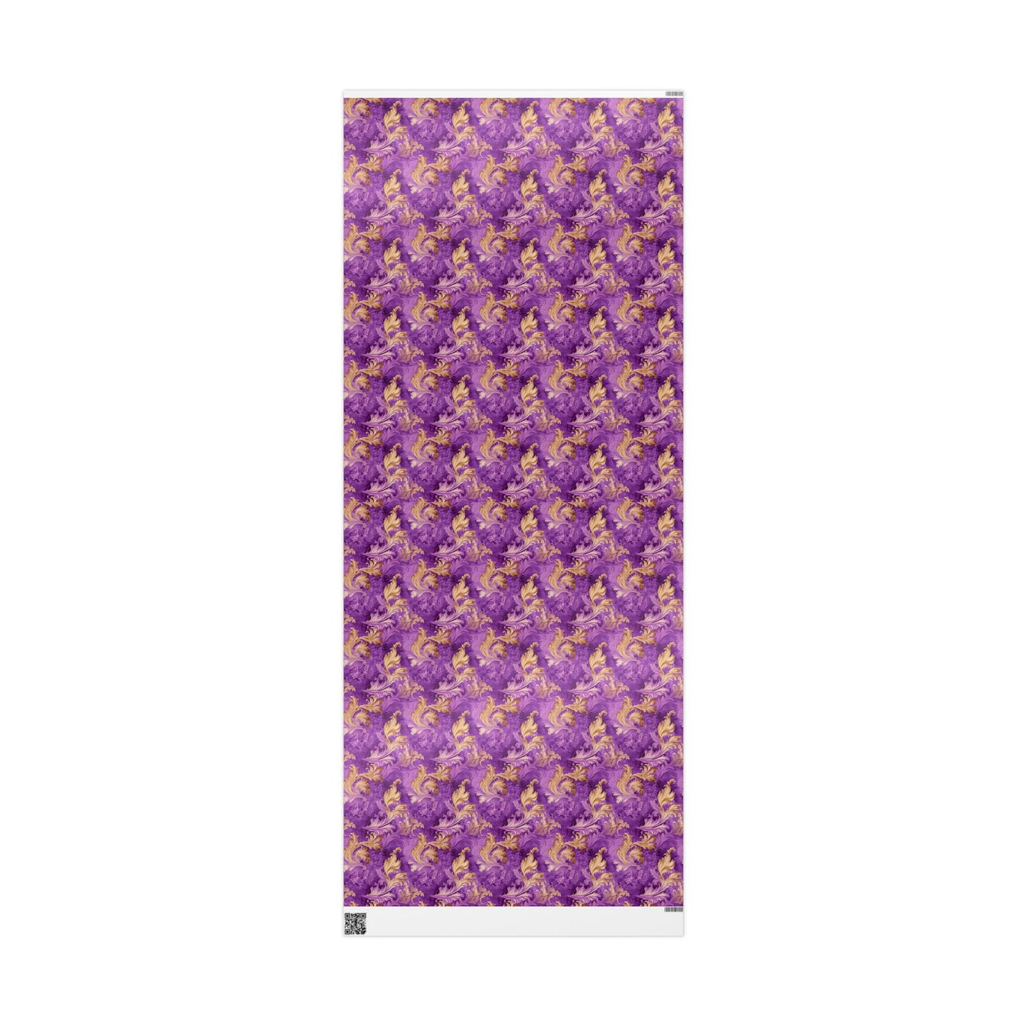 Watercolor Gift Wrap: Purple & Gold Floral, Luxurious 90-gsm Paper