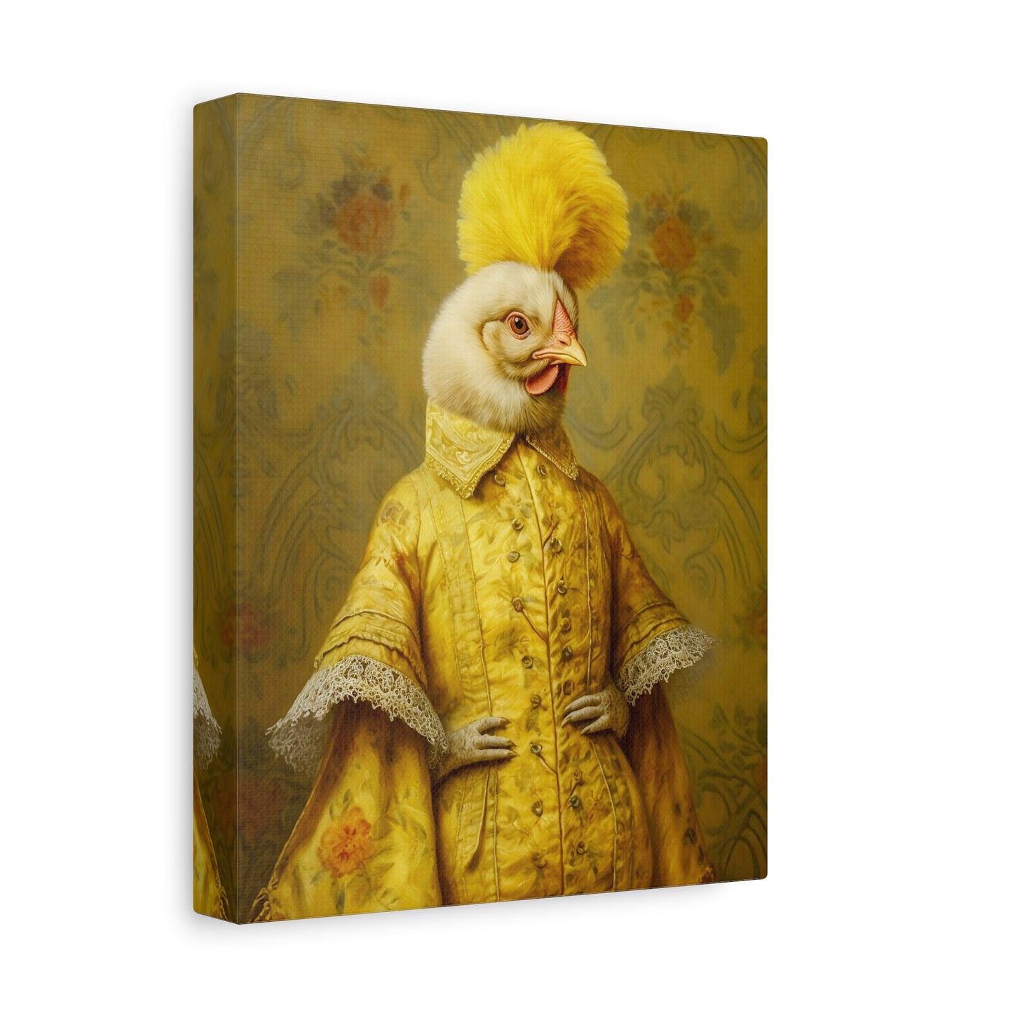Renaissance Hen Gallery Wrapped Canvas | Victorian Chicken Portrait