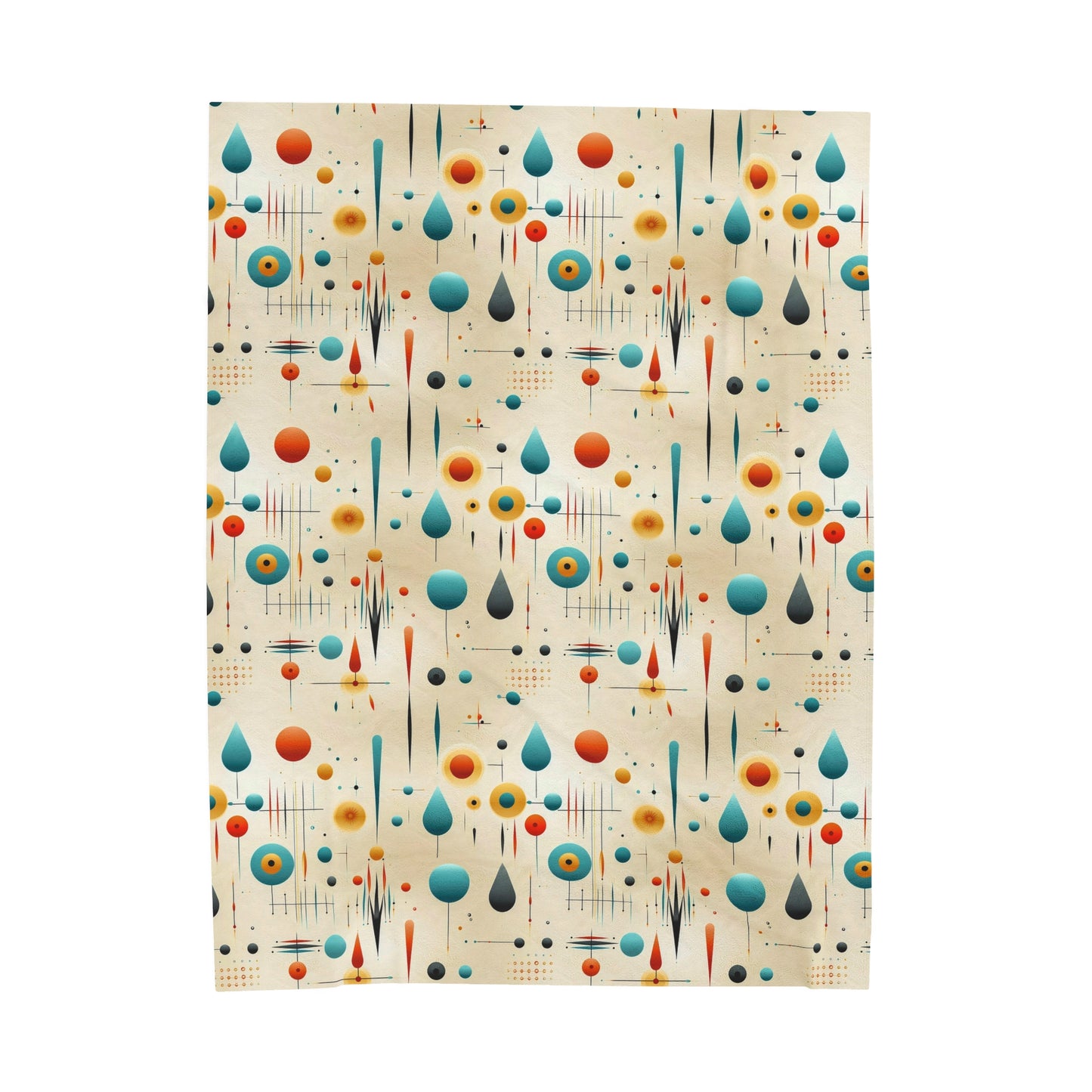 Velveteen Plush Blanket | Mid Century Modern 1960 Mod | Super Soft Mid Century Decor