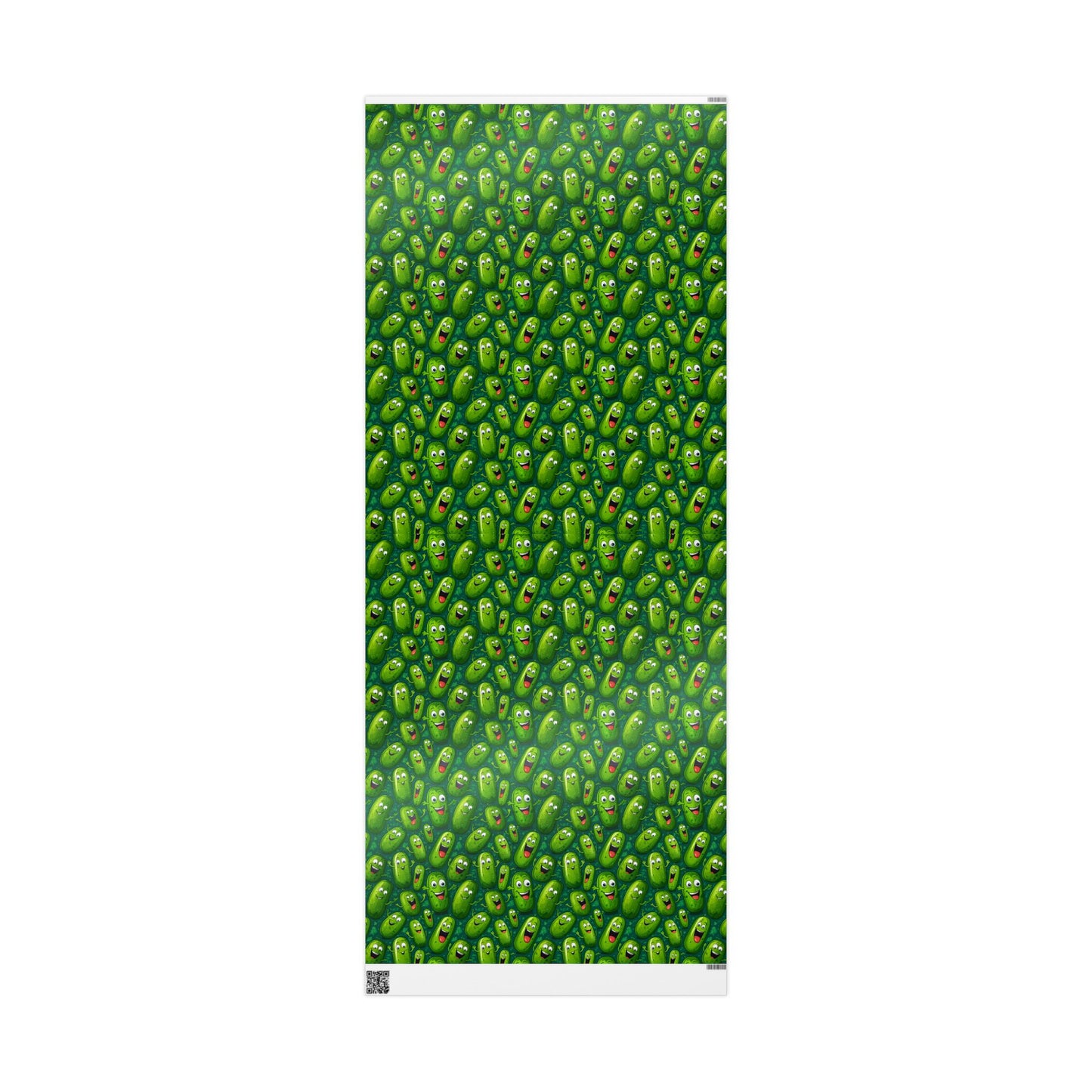 Cartoon Pickle Wrapping Paper: Quirky Green Gift Wrap