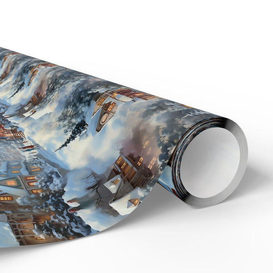 Vintage Christmas Wrapping Paper: Nostalgic Winter Sled Design
