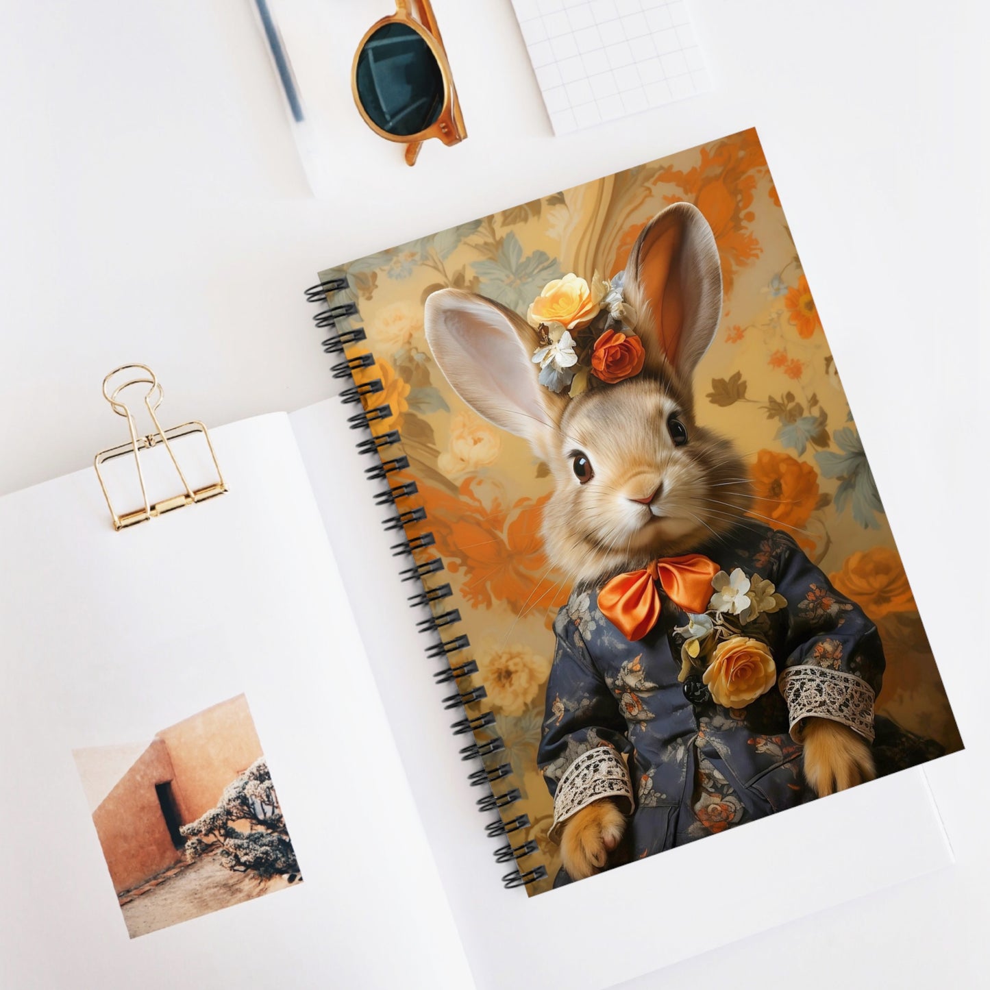 Victorian Girl Bunny Portrait Notebook Journal: A Spiral Bound Notebook with a Girl Bunny in Victorian Clothes