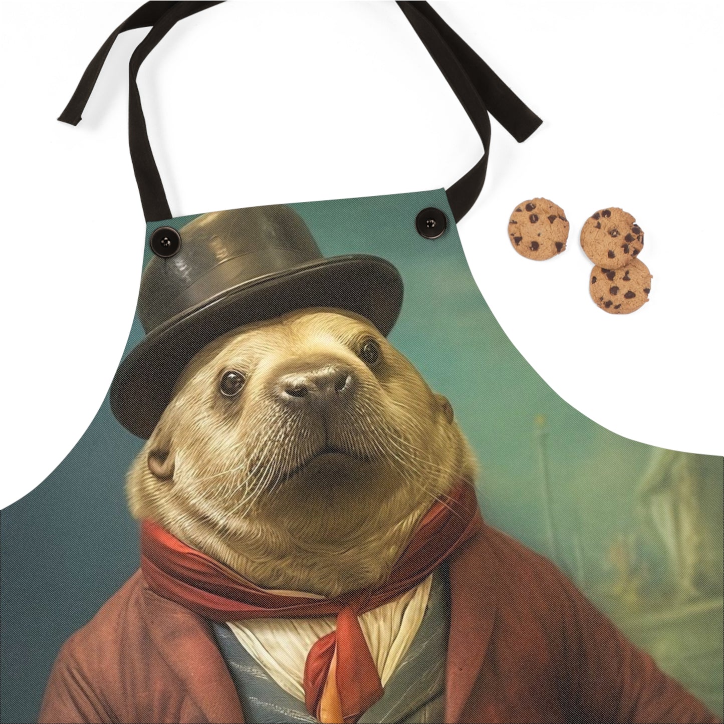 Victorian Sea Lion Apron – Adjustable Kitchen Apron, Great Gift for Mom