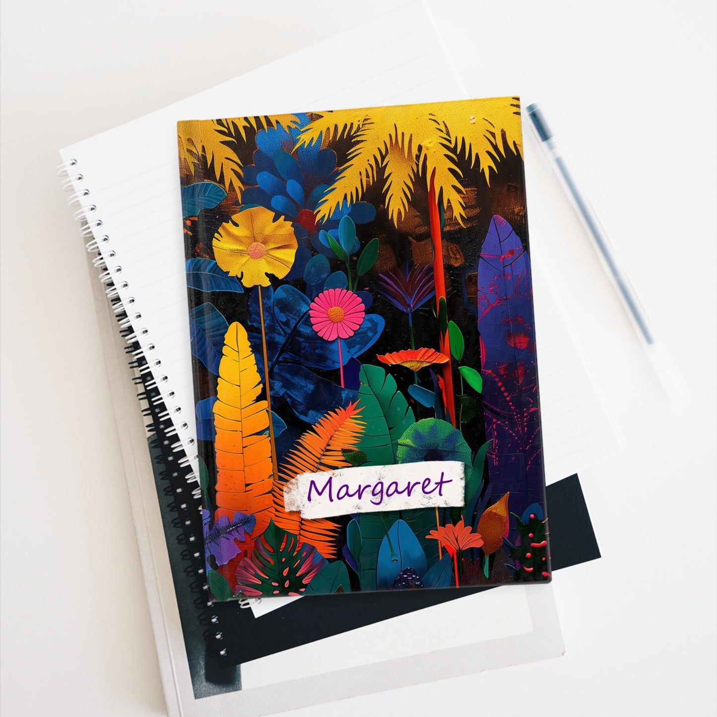 Personalized Name Abstract Jungle Journal – Customizable Urban Jungle Notebook Gift