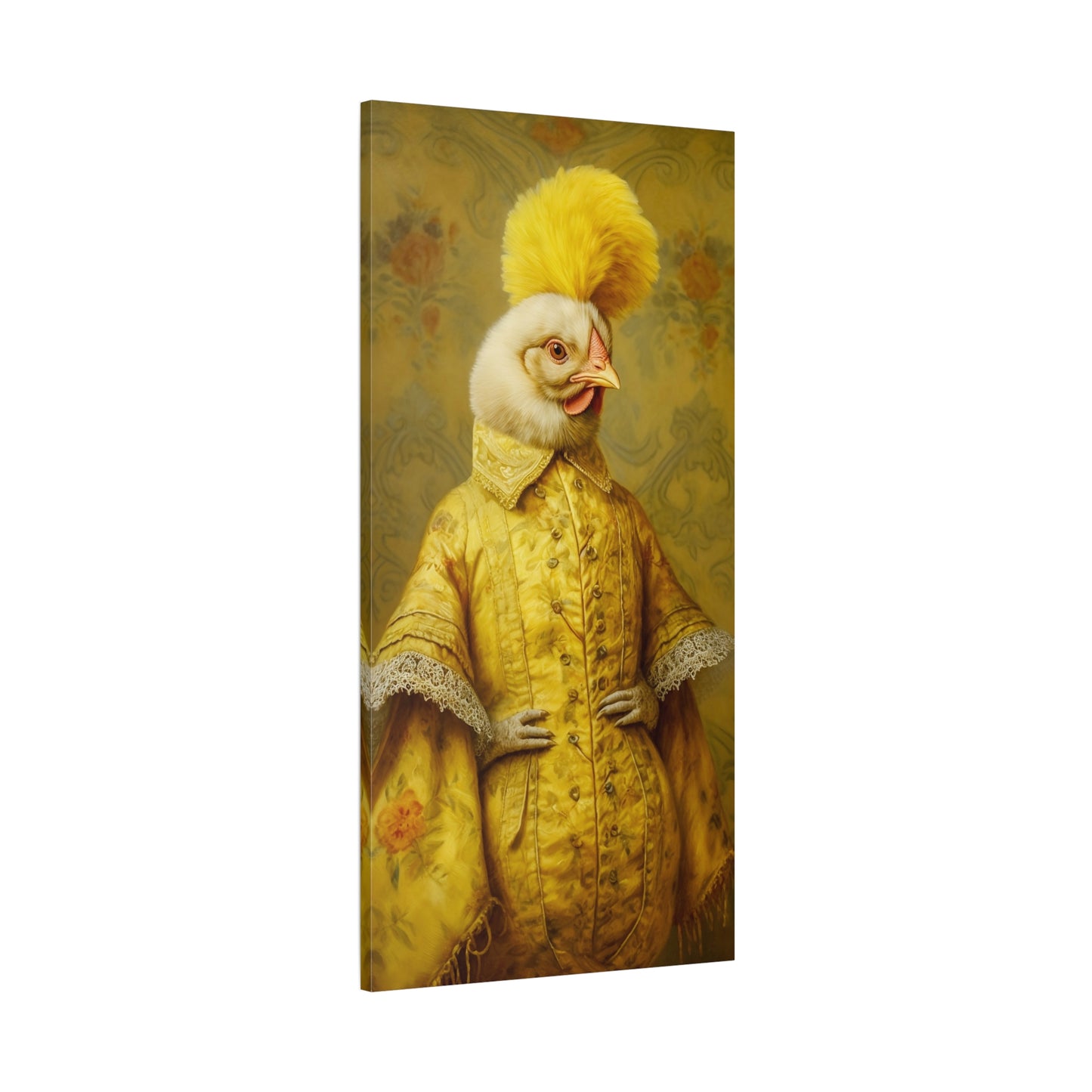 Renaissance Hen Gallery Wrapped Canvas | Victorian Chicken Portrait