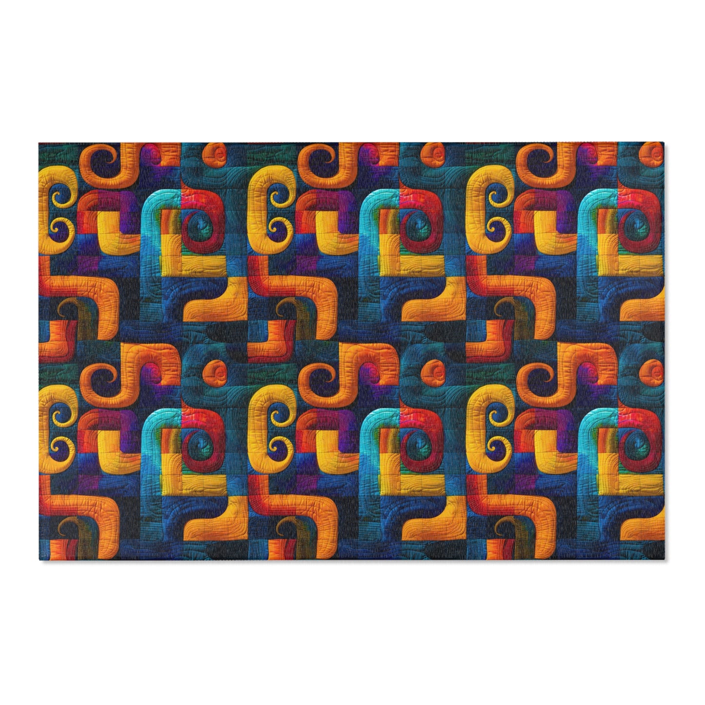 Abstract Colorful Playroom Rug – Modern Kids Rug – Washable, Safe & Fun Design in 5 Sizes