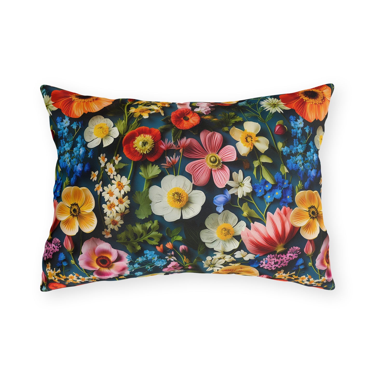 Outdoor Pillow | Colorful Wildflowers Floral Throw Pillow from The Curated Goose