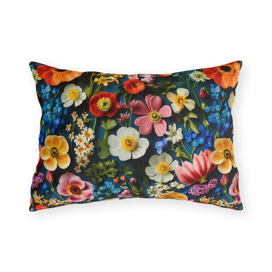 Outdoor Pillow | Colorful Wildflowers Floral Throw Pillow from The Curated Goose