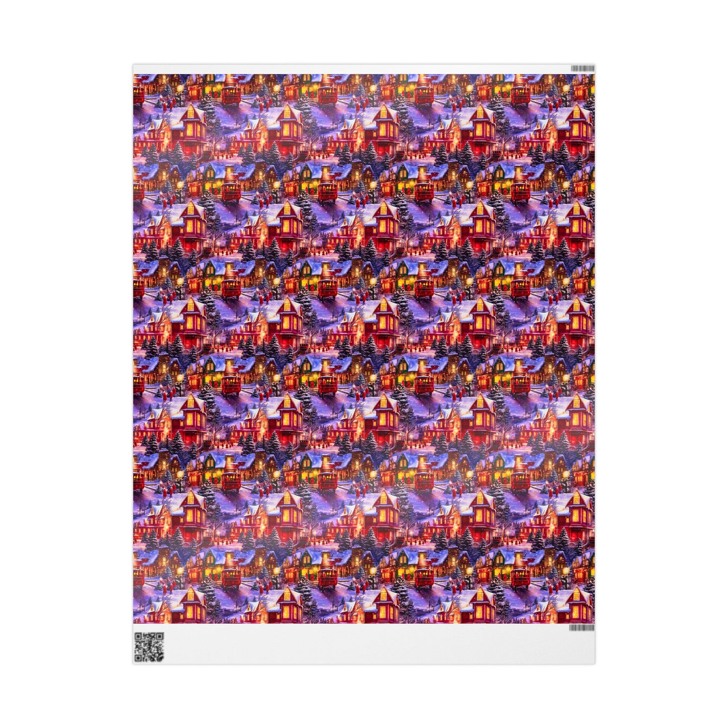 Snowy Winter Village Wrapping Paper Rolls – Nostalgic Holiday Charm with Horse Carriage Delight