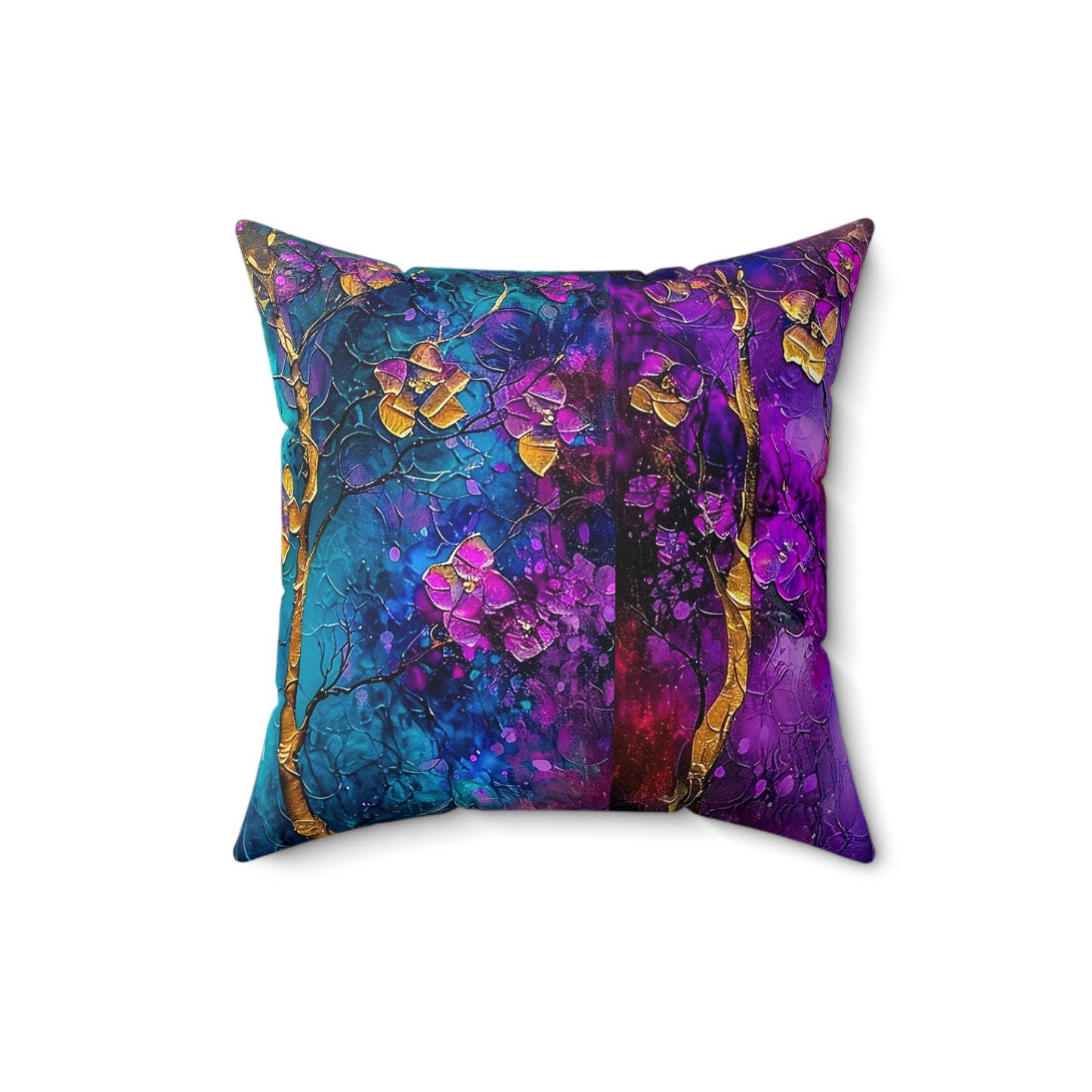 Faux Suede Square Pillow | Colorful Abstract Throw Pillow