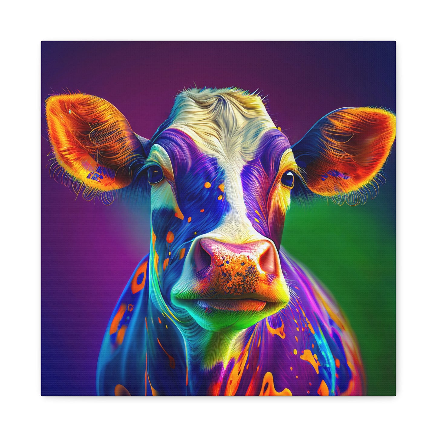 Maximalist Colorful Cow Canvas Art Print | Modern Farmhouse Kitchen Decor | Large Wall Art for Restaurants from The Curated Goose