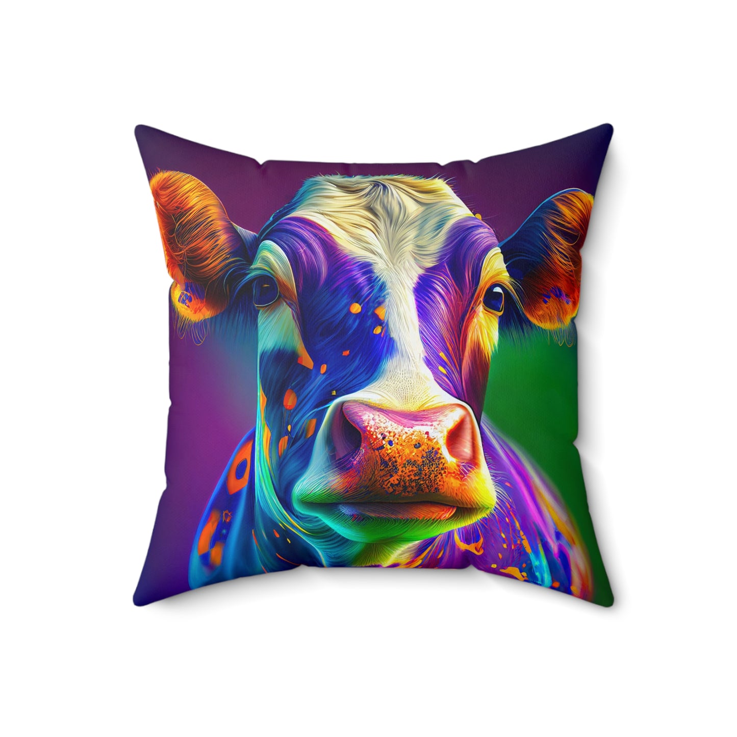 Faux Suede Pillow | Purple Cow Maximalist Decor Throw Pillow