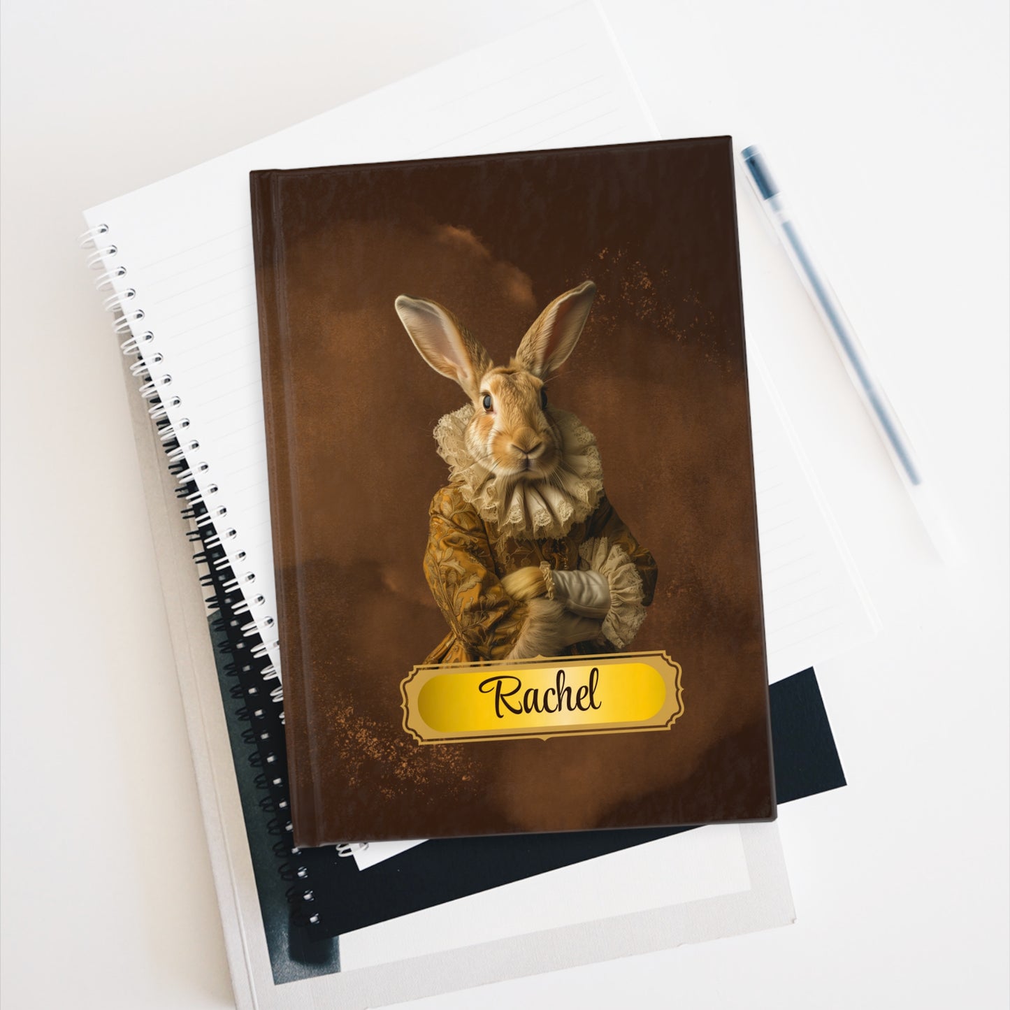 Personalized Victorian Rabbit Art Journal: Custom Name Notebook