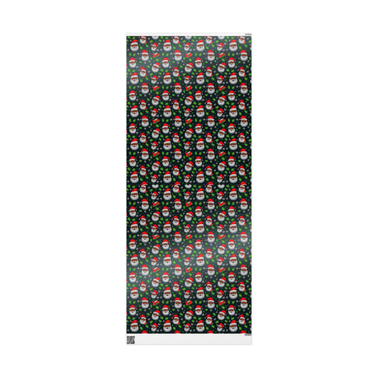 Black Santa Claus Wrapping Paper Rolls