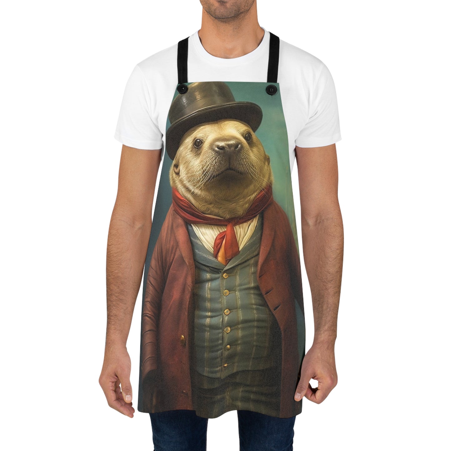 Victorian Sea Lion Apron – Adjustable Kitchen Apron, Great Gift for Mom