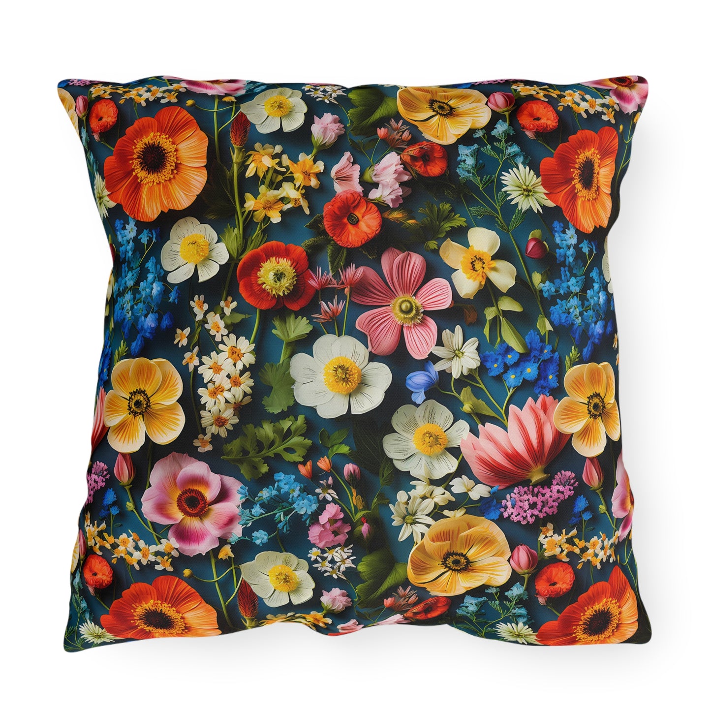 Outdoor Pillow | Colorful Wildflowers Floral Throw Pillow from The Curated Goose