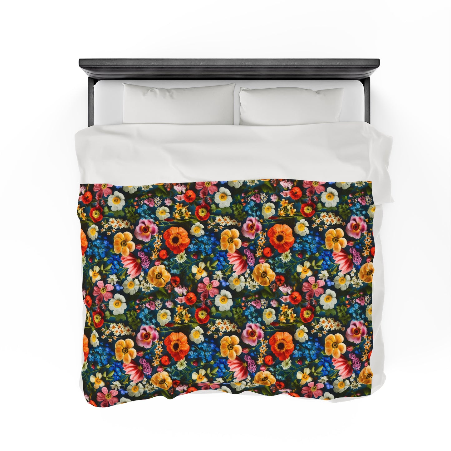 Velveteen Plush Blanket | Boho Floral Throw Blanket from The Curated Goose