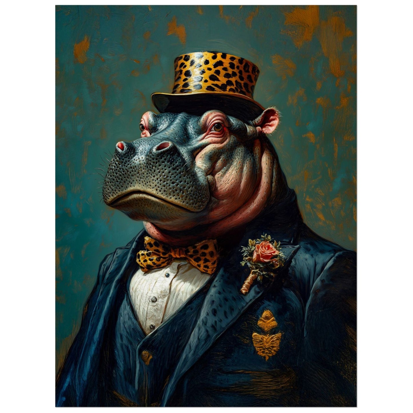 Dapper Hippo Art Print only from The Curated Goose