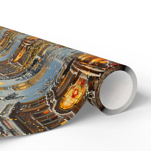 Snowy London Big Ben Wrapping Paper: Victorian Winter Gift Wrap