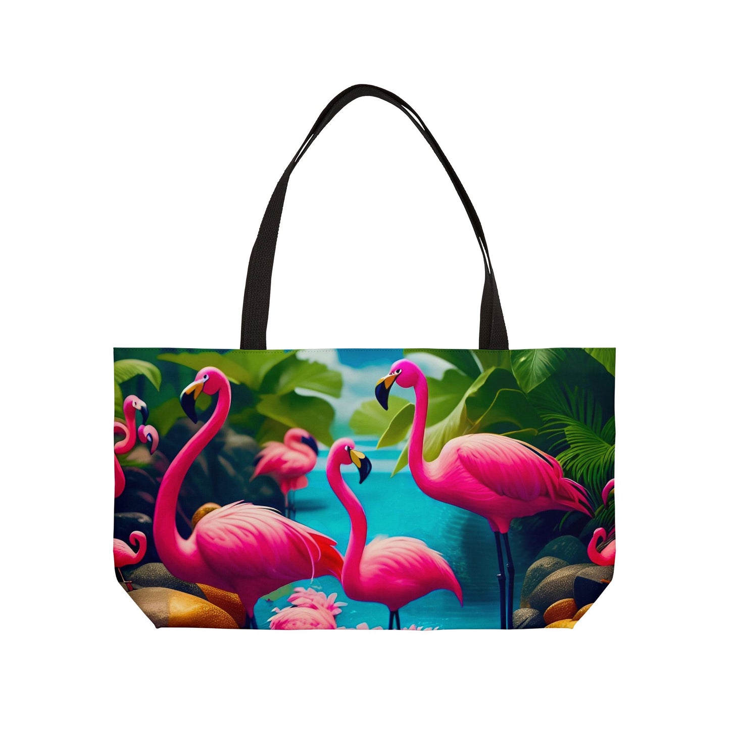 Flamingo Paradise Weekender Bag: Tropical Travel Tote (24" x 13")