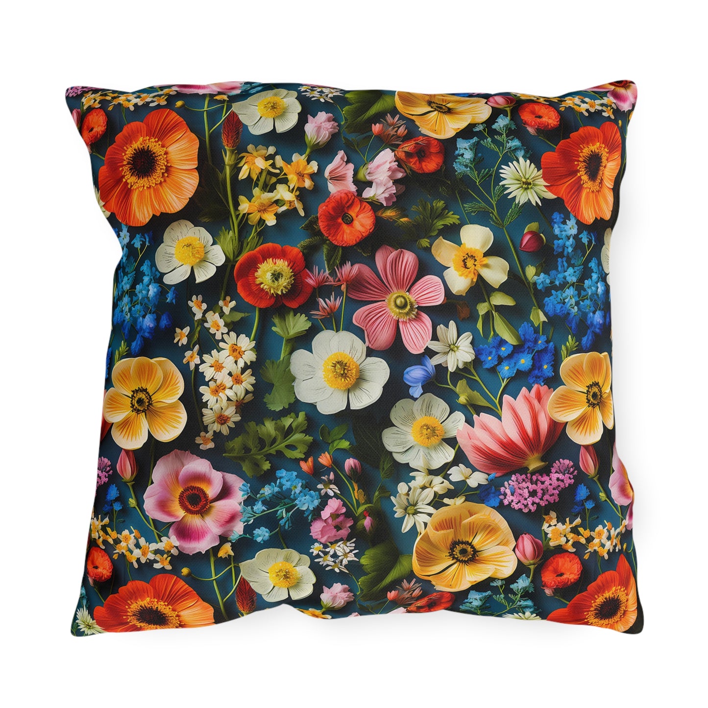Outdoor Pillow | Colorful Wildflowers Floral Throw Pillow from The Curated Goose