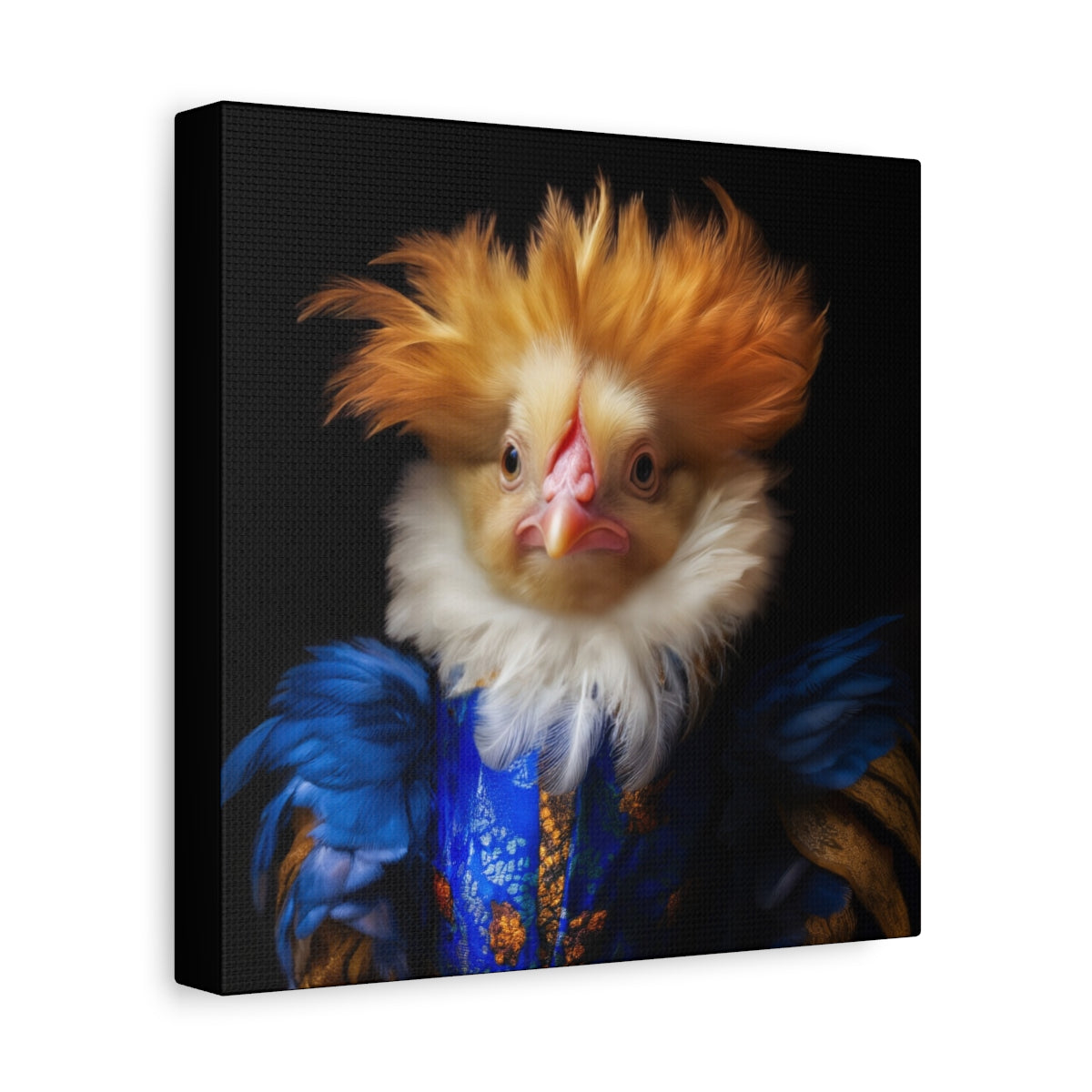 Victorian Chicken Portrait Canvas Art: Quirky Farmhouse Decor