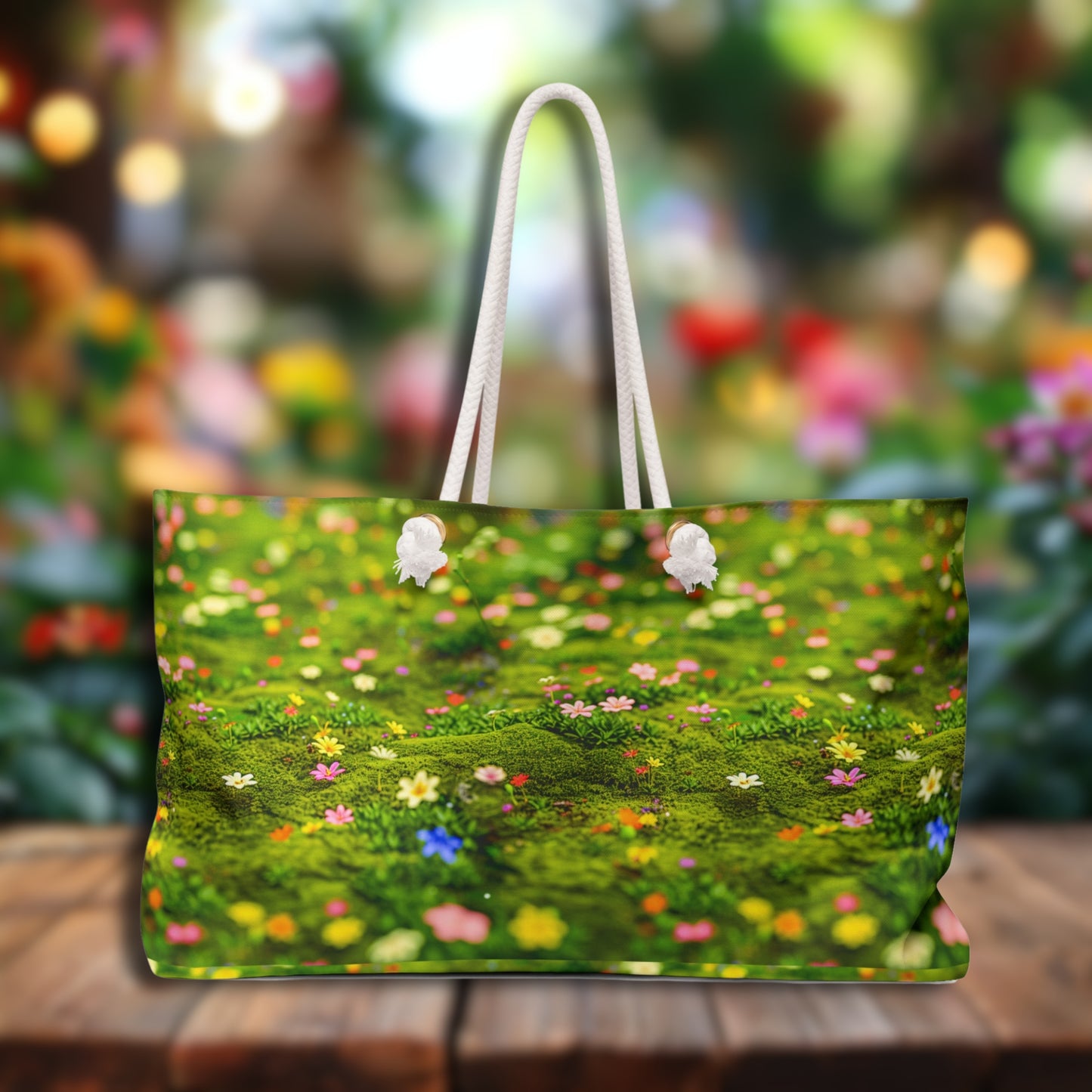 Spring Meadow Quality Deluxe Shopper Bag: Floral Print Tote