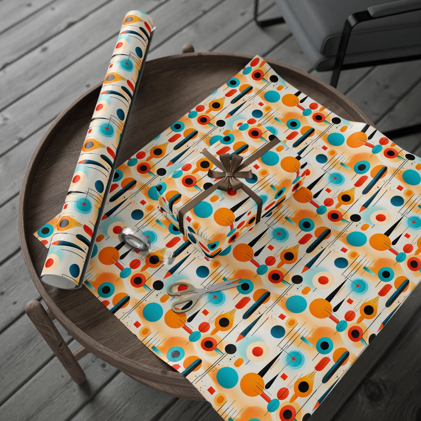 1960s Design Style Gift Wrap, Mid-Century Modern Design, Unique Wrapping Paper Rolls