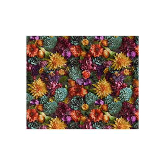 Crushed Velvet Blanket | Vintage Floral