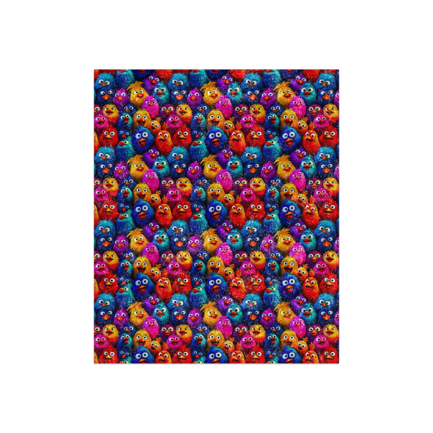 Crushed Velvet Blanket | Silly Colorful Birds