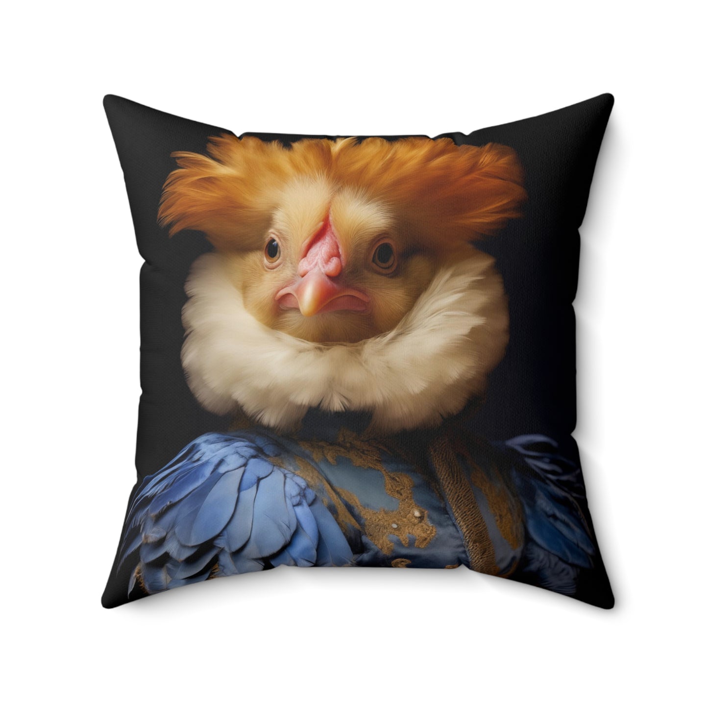 Pillow Funny Victorian Chicken Portrait Faux Suede
