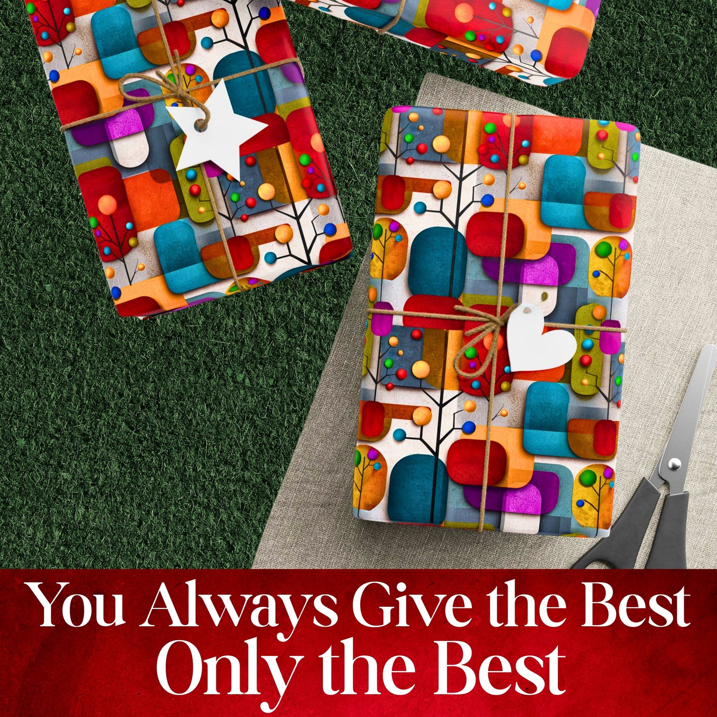 Retro Xmas Wrap | Mid Century Gift Paper | Classic Holiday Roll | Vintage Modern Decor