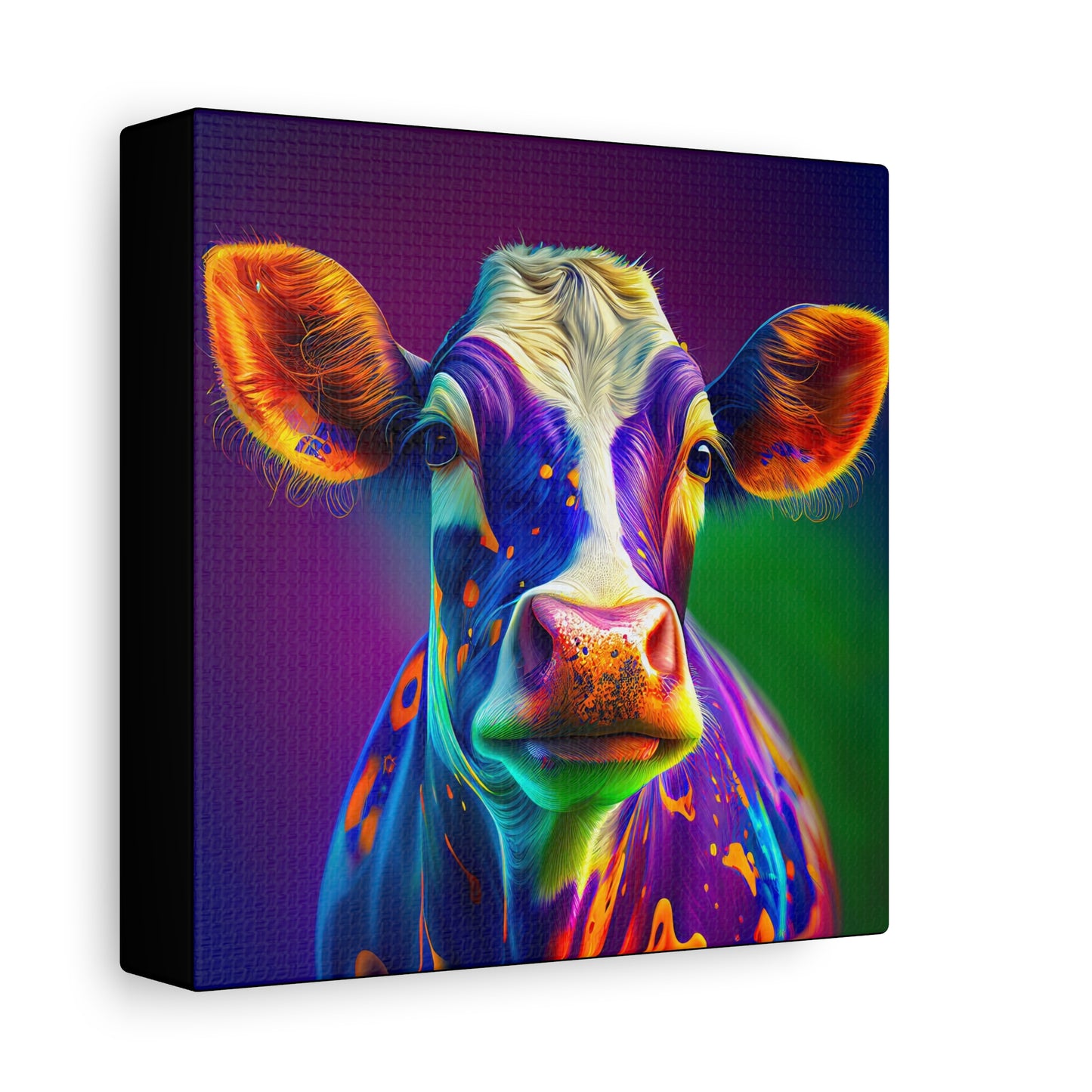 Maximalist Colorful Cow Canvas Art Print | Modern Farmhouse Kitchen Decor | Large Wall Art for Restaurants from The Curated Goose