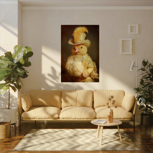 Victorian Wedding Party Portrait Series | Chicken in Formal Attire Portrait on Watercolor Paper from The Curated Goose