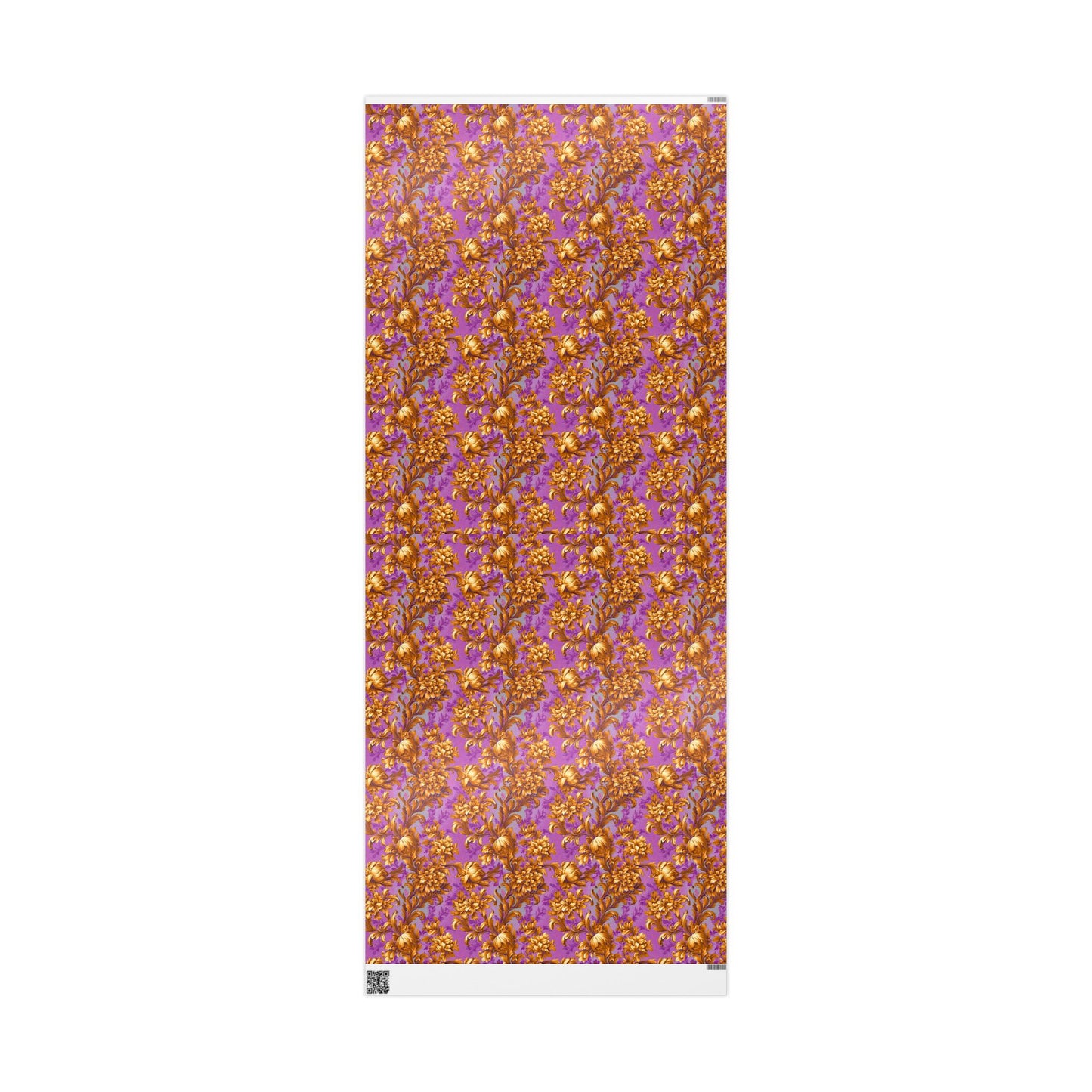 Baroque Beauty Wrapping Paper Rolls – Luxurious Purple & Gold Floral Elegance