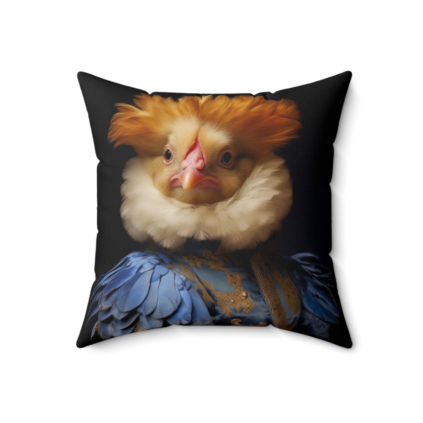 Pillow Funny Victorian Chicken Portrait Faux Suede