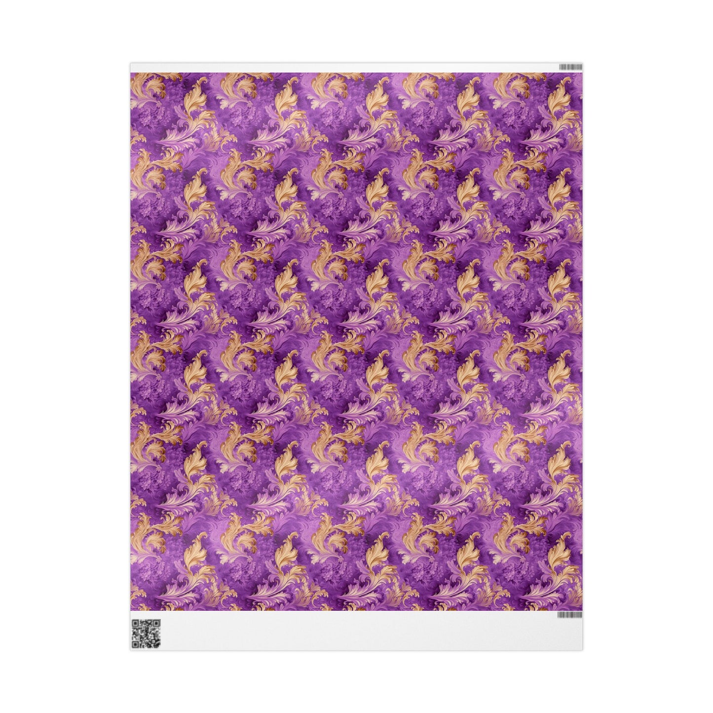Watercolor Gift Wrap: Purple & Gold Floral, Luxurious 90-gsm Paper