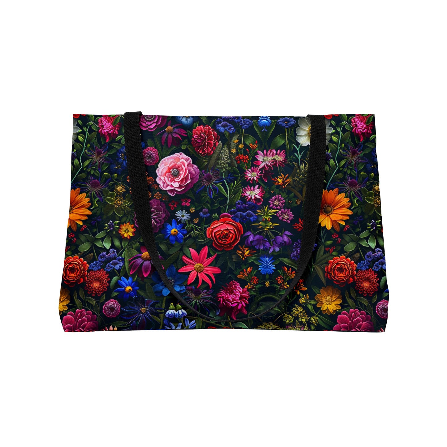 Elegant Dark Floral Deluxe Tote Bag – Stunning 3D Blooms for Everyday Chic