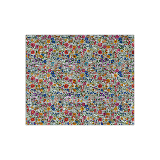 Crushed Velvet Blanket with Faux Embroidery Floral Pattern