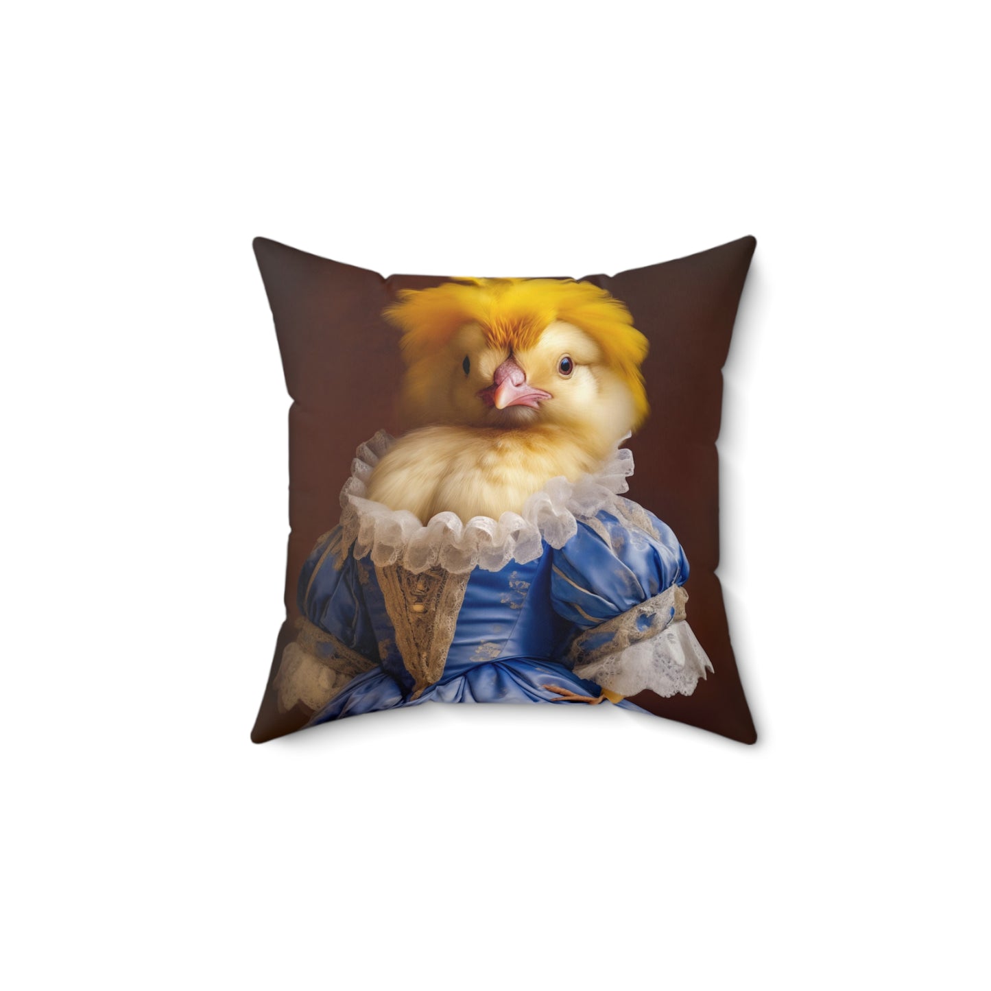 Square Pillow Funny Victorian Chick Portrait Faux Suede