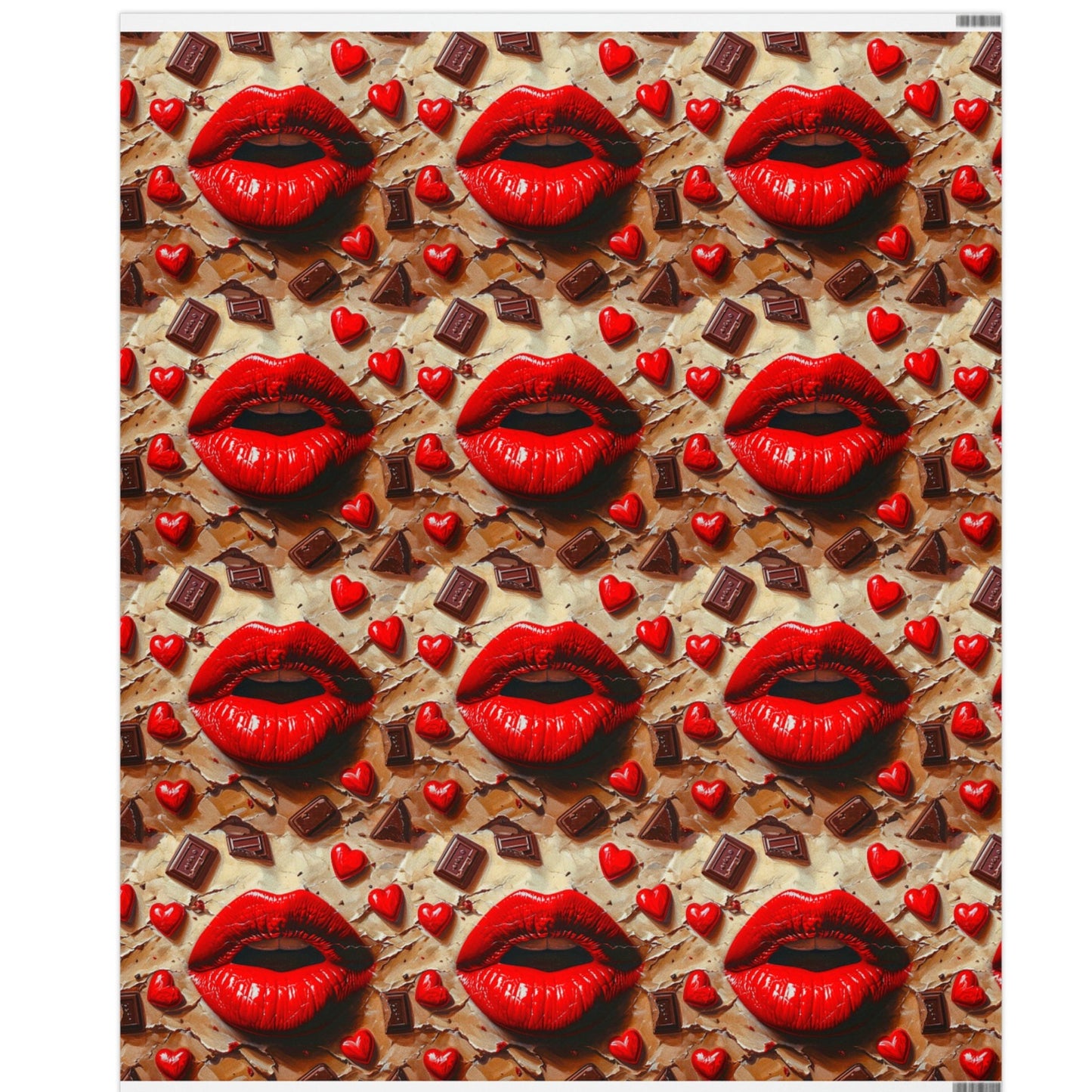 Lips & Chocolate Valentine's Day Wrapping Paper from The Curated Goose
